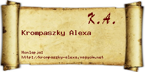 Krompaszky Alexa névjegykártya